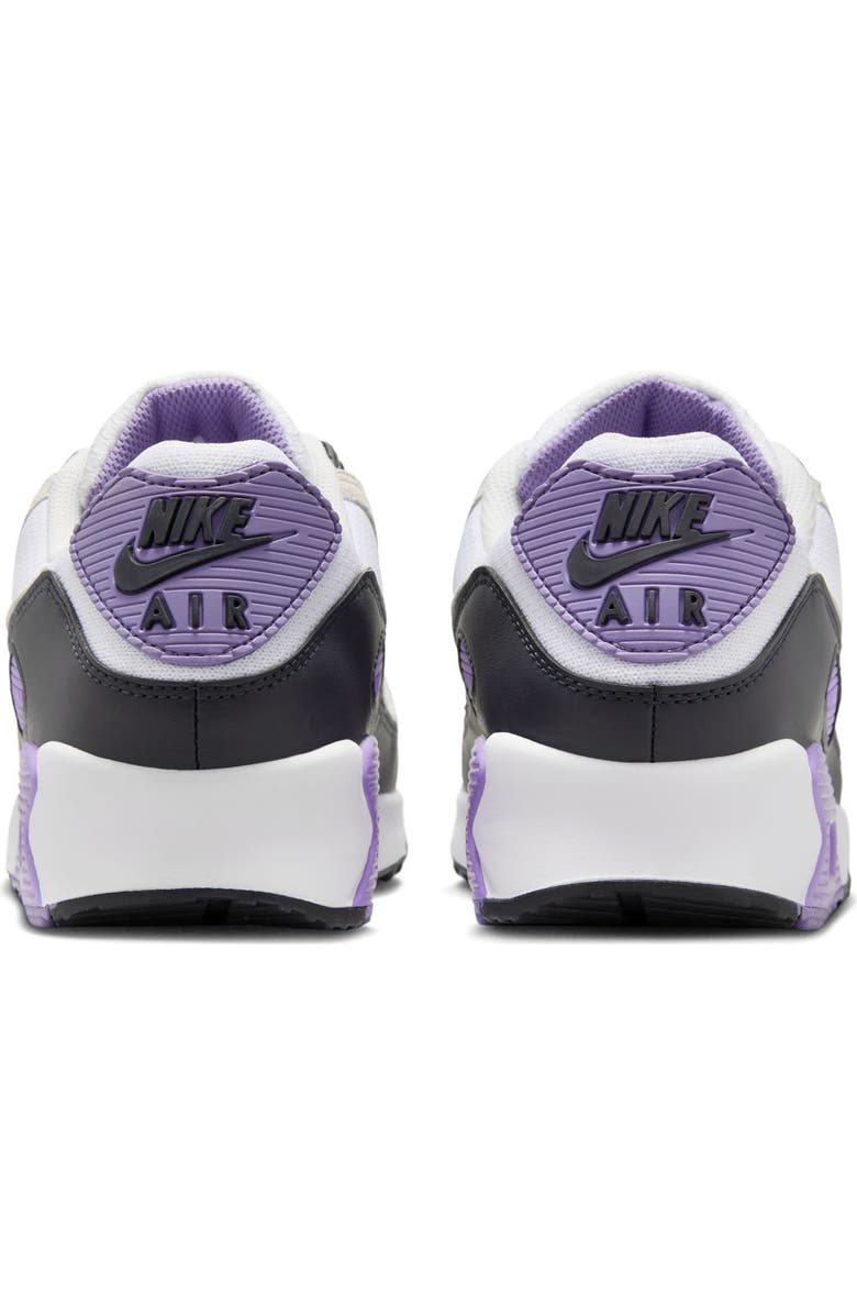 Nike Air Max 90 Sneaker, Alternate, color, White/ Smoke Grey/ Amethyst
