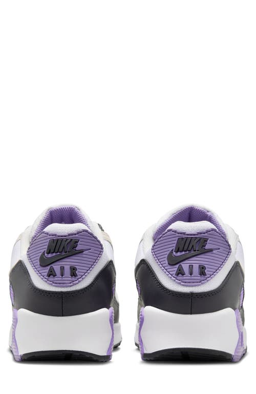 Nike Air Max 90 White Dusty Amethyst Photon Dust Light Smoke Grey In Multi