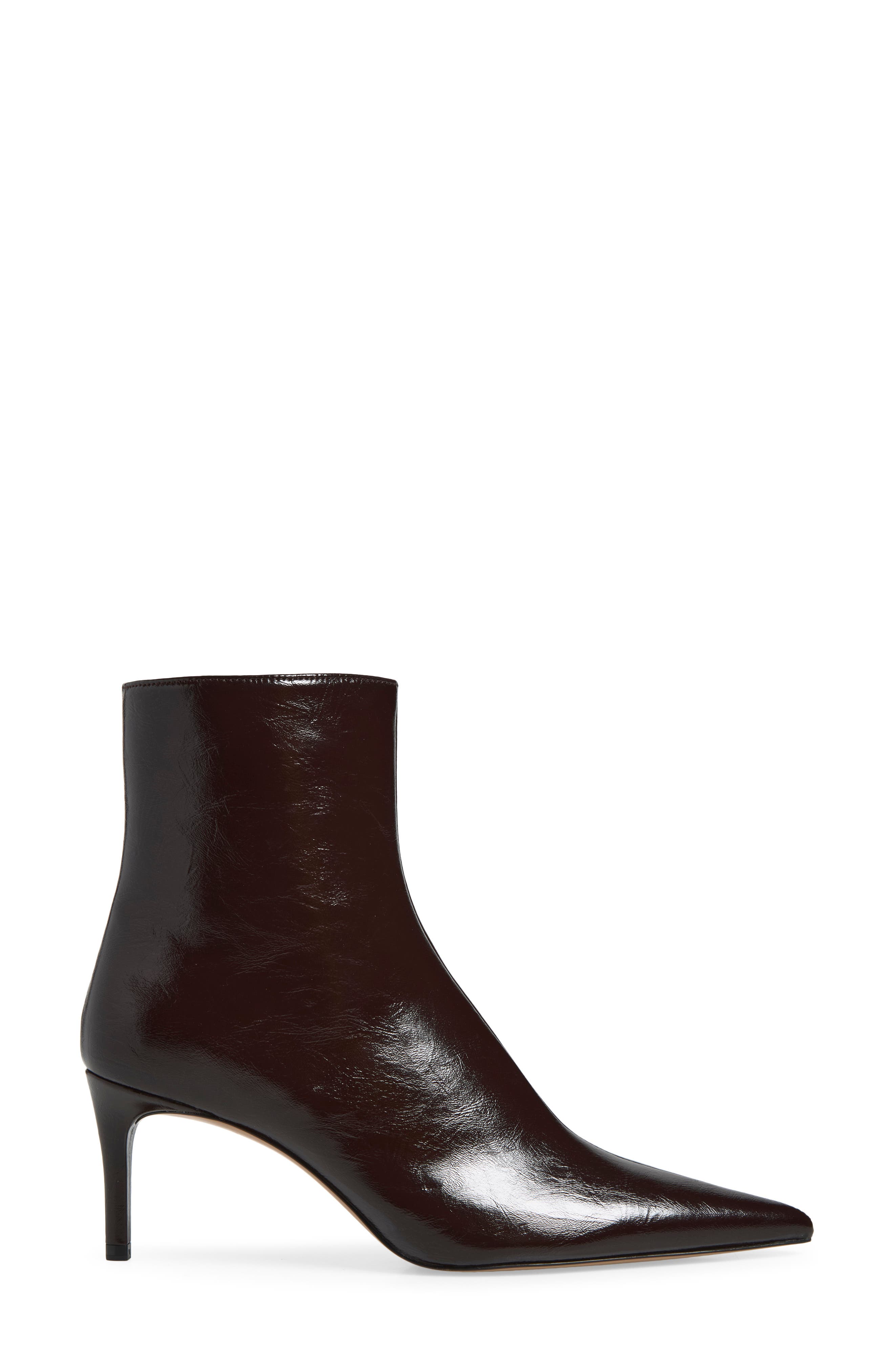 Tea Faux Leather Pointed Toe Ankle Bootie, Alternate, color, BURGUNDY