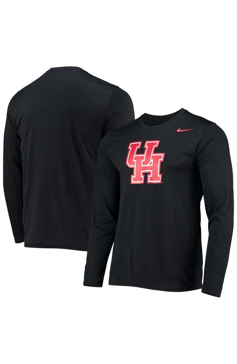 Nike Men's Nike Black Houston Cougars Legend Wordmark Performance Long Sleeve T-Shirt, Main, color,