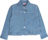 RuffleButts Kids' Ruffle Hem Denim Jacket