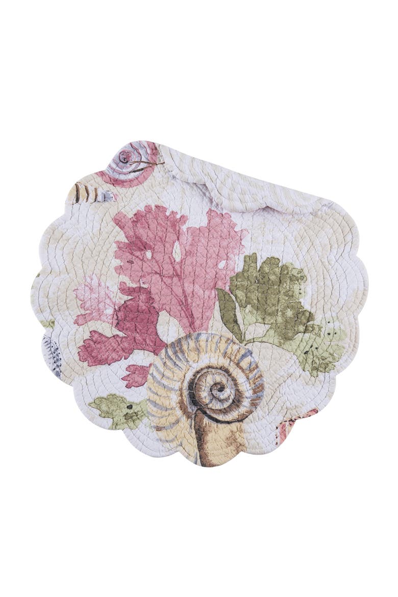 Vilano Bay Round Placemats Set of 6, 17", Alternate, color, Blue