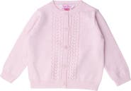 RuffleButts Girls Lightweight Pointelle Cardigan