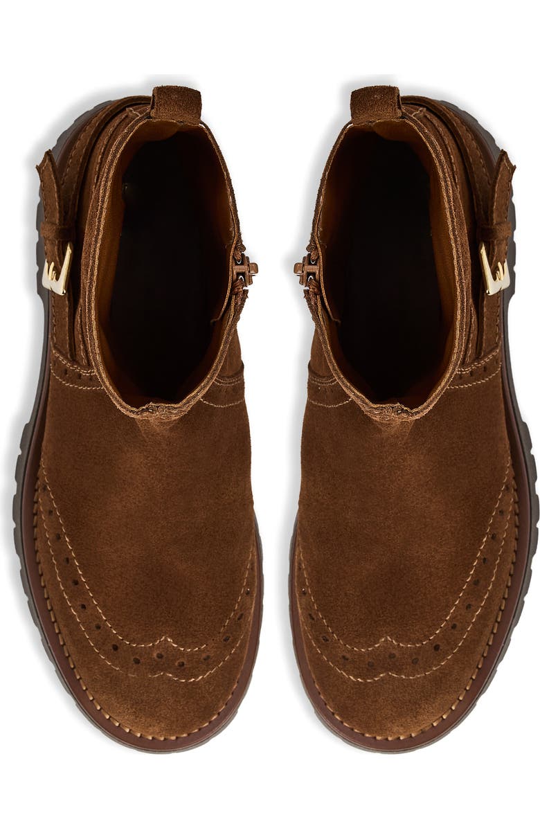 Bruno Magli Luca Lug Sole Suede Moto Boot, Alternate, color, Brown Suede