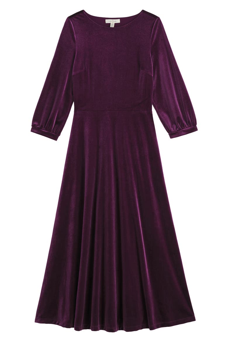 Oak Cottage Velvet Midi Dress, Alternate, color, AMETHYST