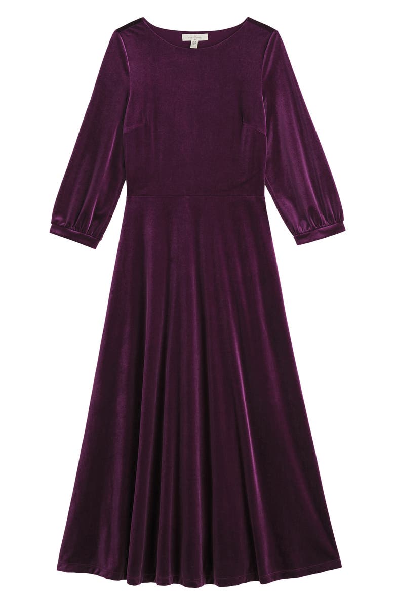 Seasalt Cornwall Oak Cottage Velvet Midi Dress, Alternate, color, Amethyst