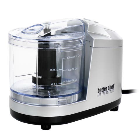 1.5 Cup Safety Lock Compact Chopper in Silver