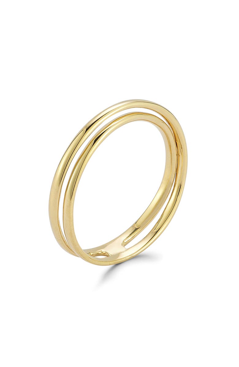 Ember Fine Jewelry 14K Gold Crossover Double Band Ring, Alternate, color, Gold