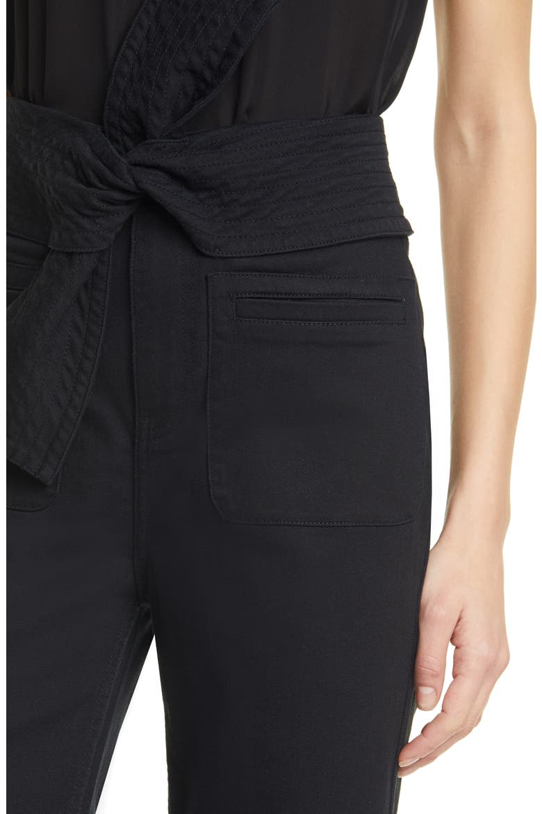 Wade Tie Waist Jeans, Alternate, color, NOIR