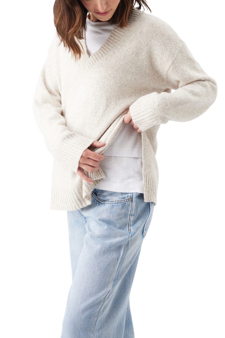 Vera Nursing Knit, Alternate, color, Oat Marle