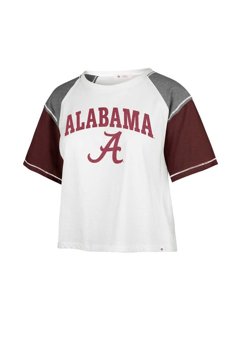 Women's '47 White Alabama Crimson Tide Serenity Gia Cropped T-Shirt, Alternate, color, White