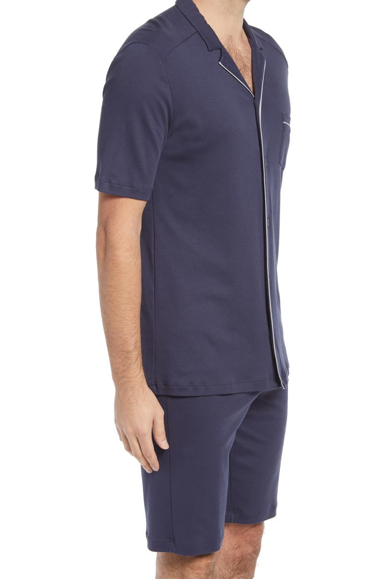 Night and Day Button Front Cotton Pajama Set, Alternate, color, BLACK IRIS