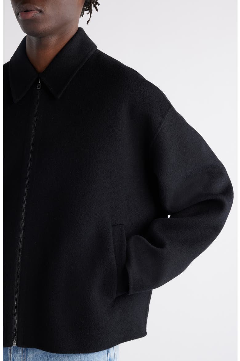 Relaxed Fit Double Face Wool Jacket, Alternate, color, BLACK