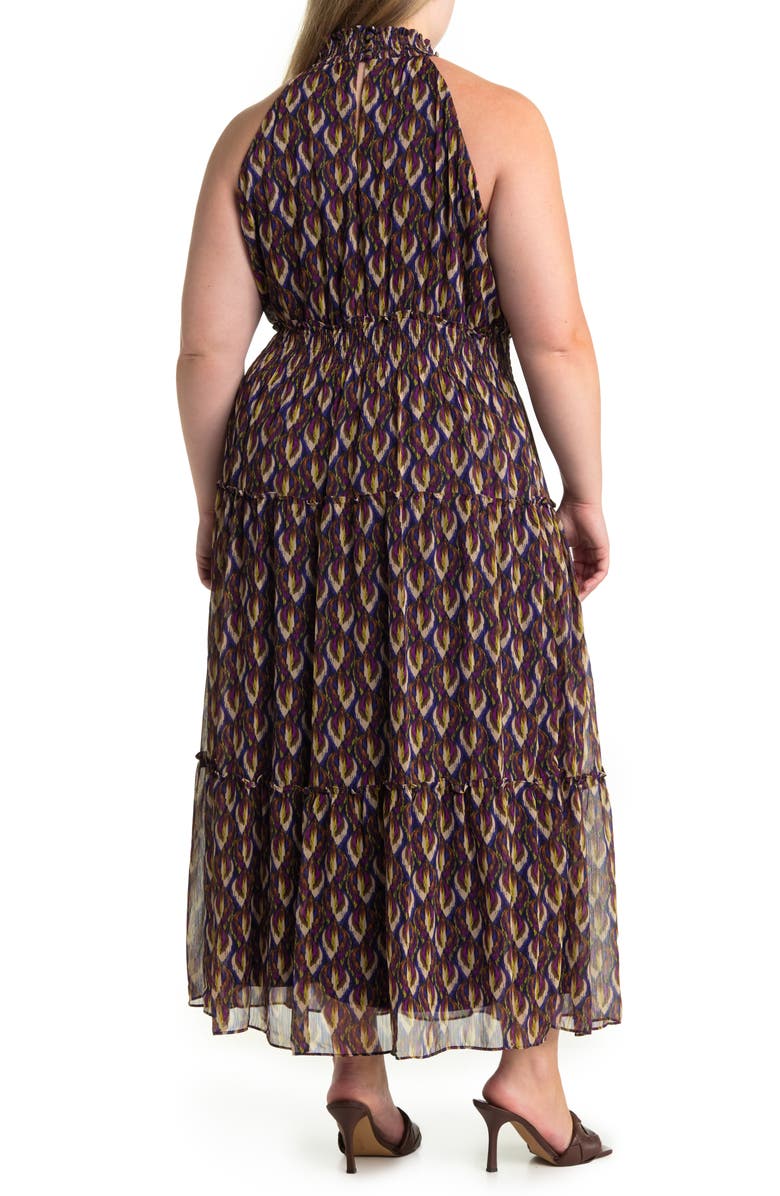 Taylor Dresses Faux Leather Belted Maxi Wrap Dress, Alternate, color,