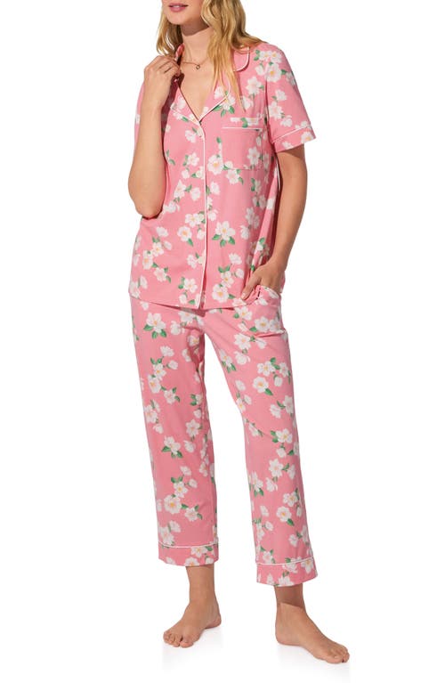 Bedhead Pajamas Print Jersey Crop Pajamas In Purple
