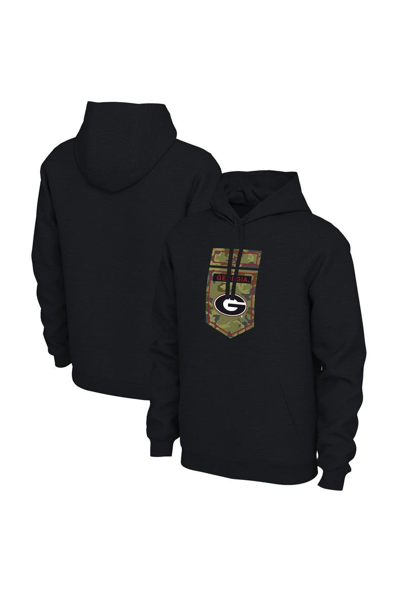 Men's Nike Black Georgia Bulldogs Veterans Camo Pullover Hoodie, Main, color, Black