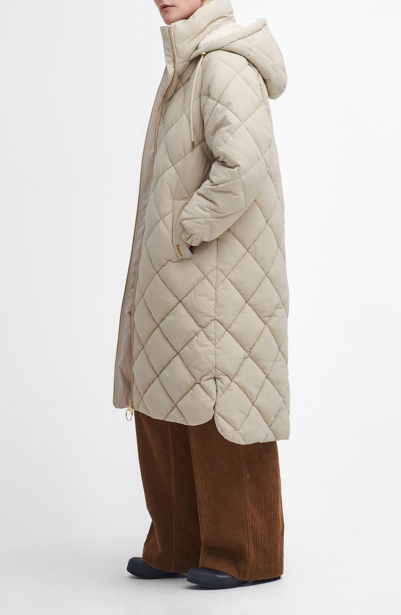 Barbour Kirkton Longline Puffer Coat, Alternate, color, Oatmeal/ Ancient