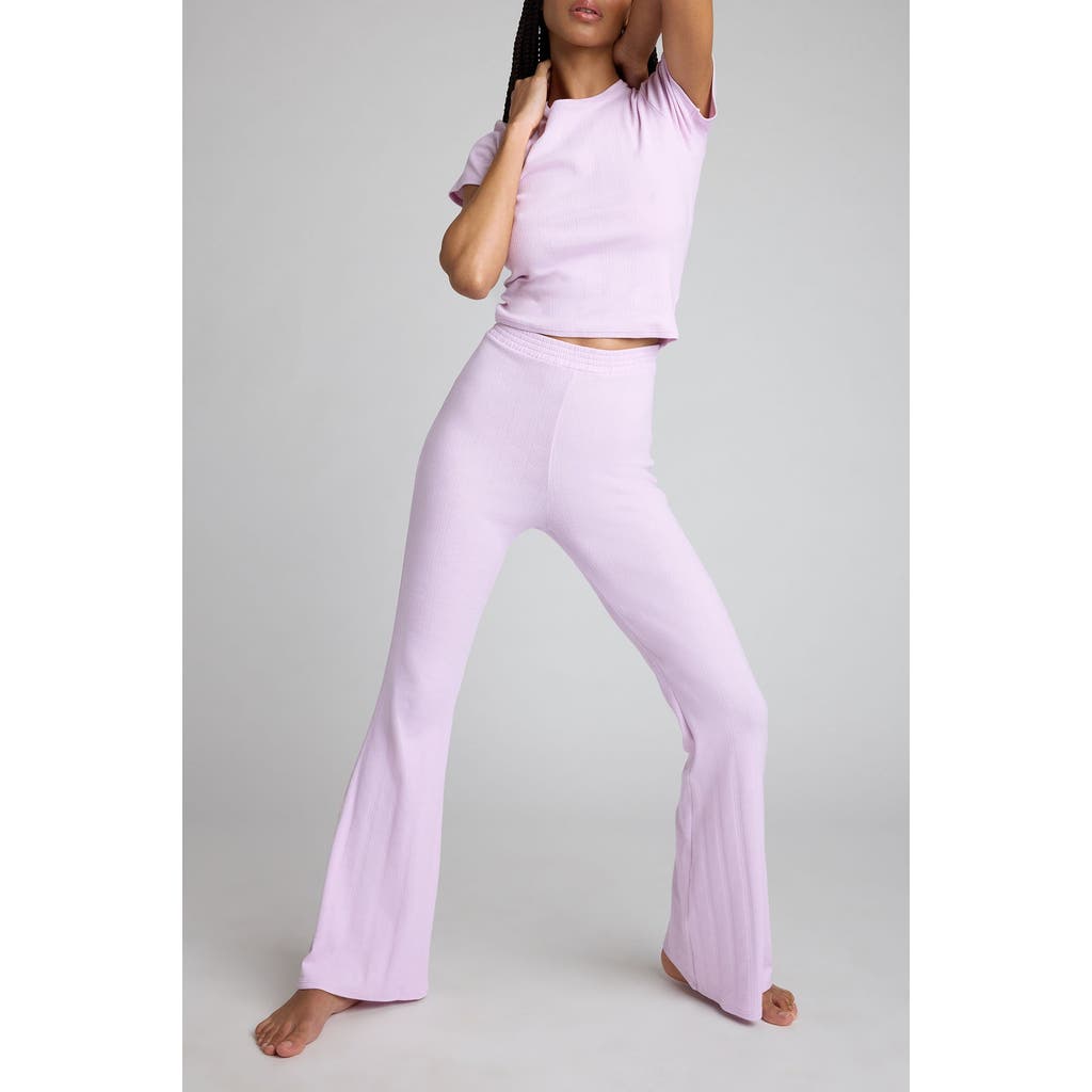 Negative Underwear Pointelle Flare Pant In Lilac