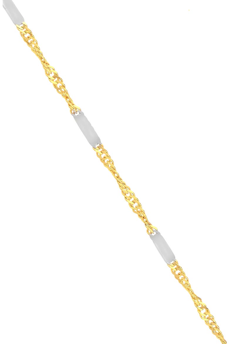Two-Tone 14K Gold Bar Station Chain Necklace, Alternate, color, SILVER/ YELLOW GOLD