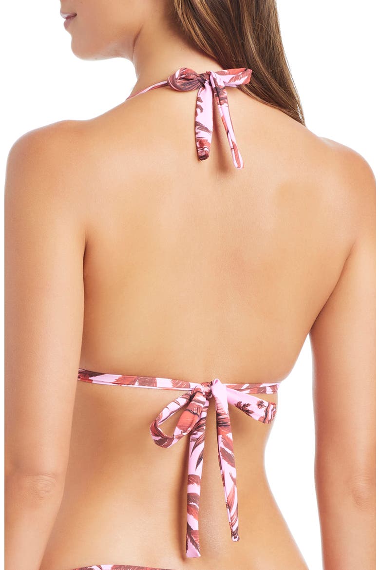 Triangle Bikini Top, Alternate, color, TURQUOISE/ PINK MULTI