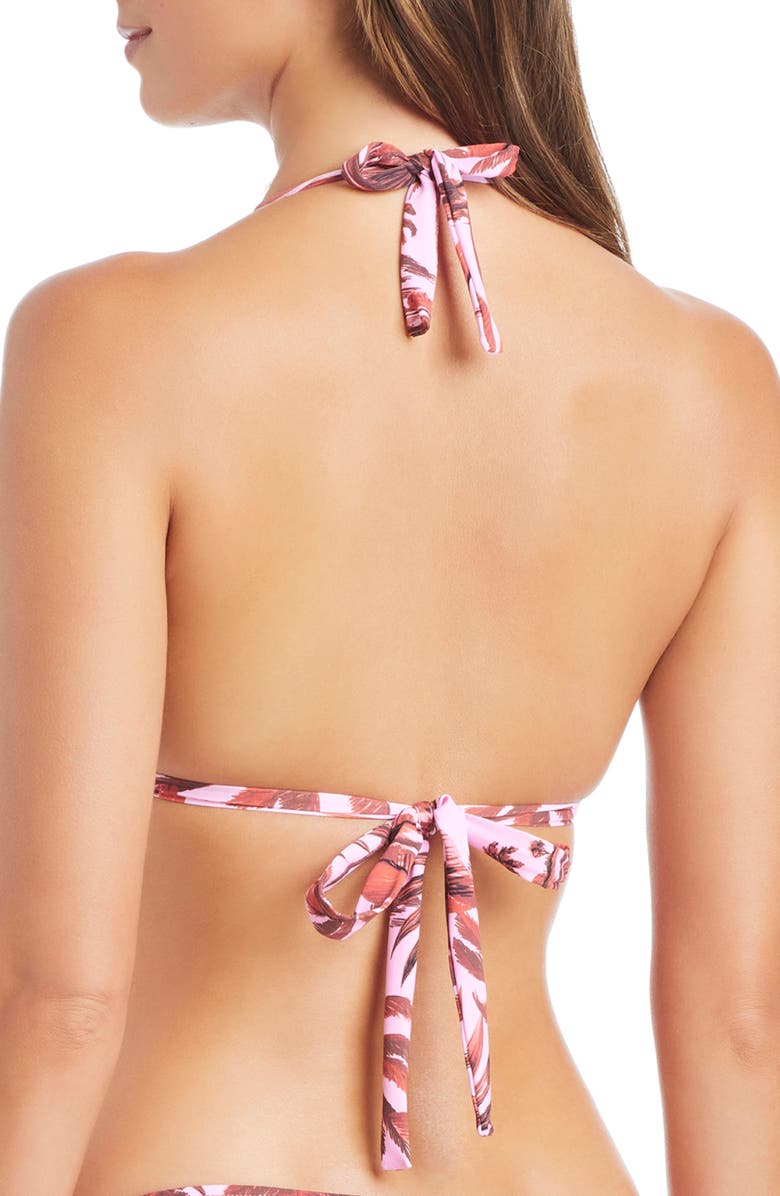 BLEU by Rod Beattie Triangle Bikini Top, Alternate, color, Turquoise/ Pink Multi