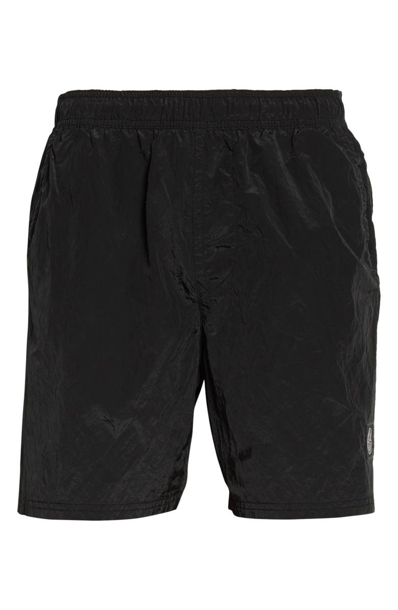 Stone Island Logo Patch Nylon Metal Swim Trunks, Alternate, color,