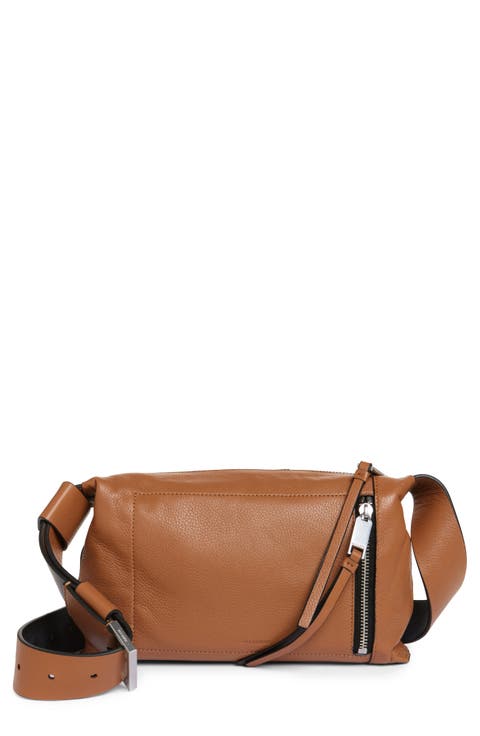 Small Alba Zip Leather Crossbody Bag