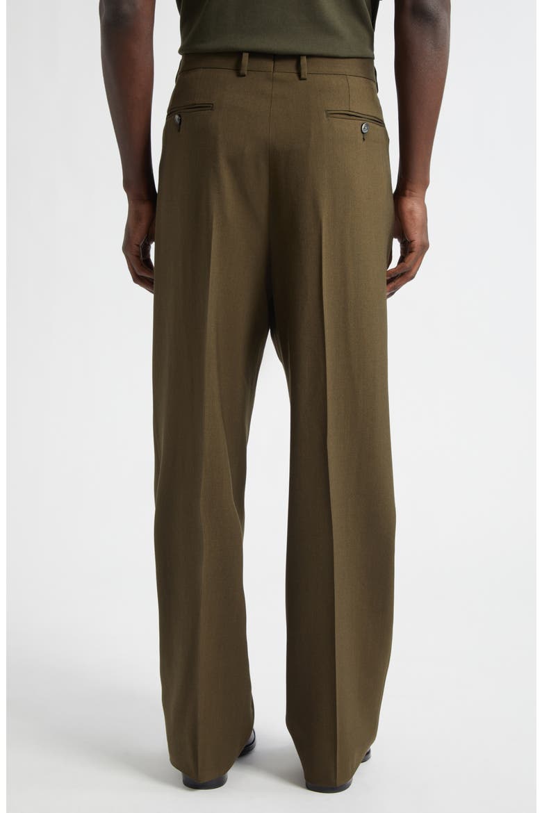 Pleated Wool, Cashmere & Silk Pants, Alternate, color, GREEN WOOD
