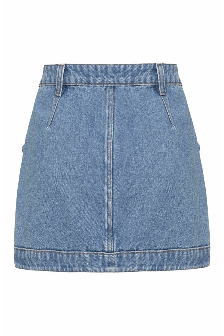 Braided Denim Mini Skirt, Alternate, color, DENIM