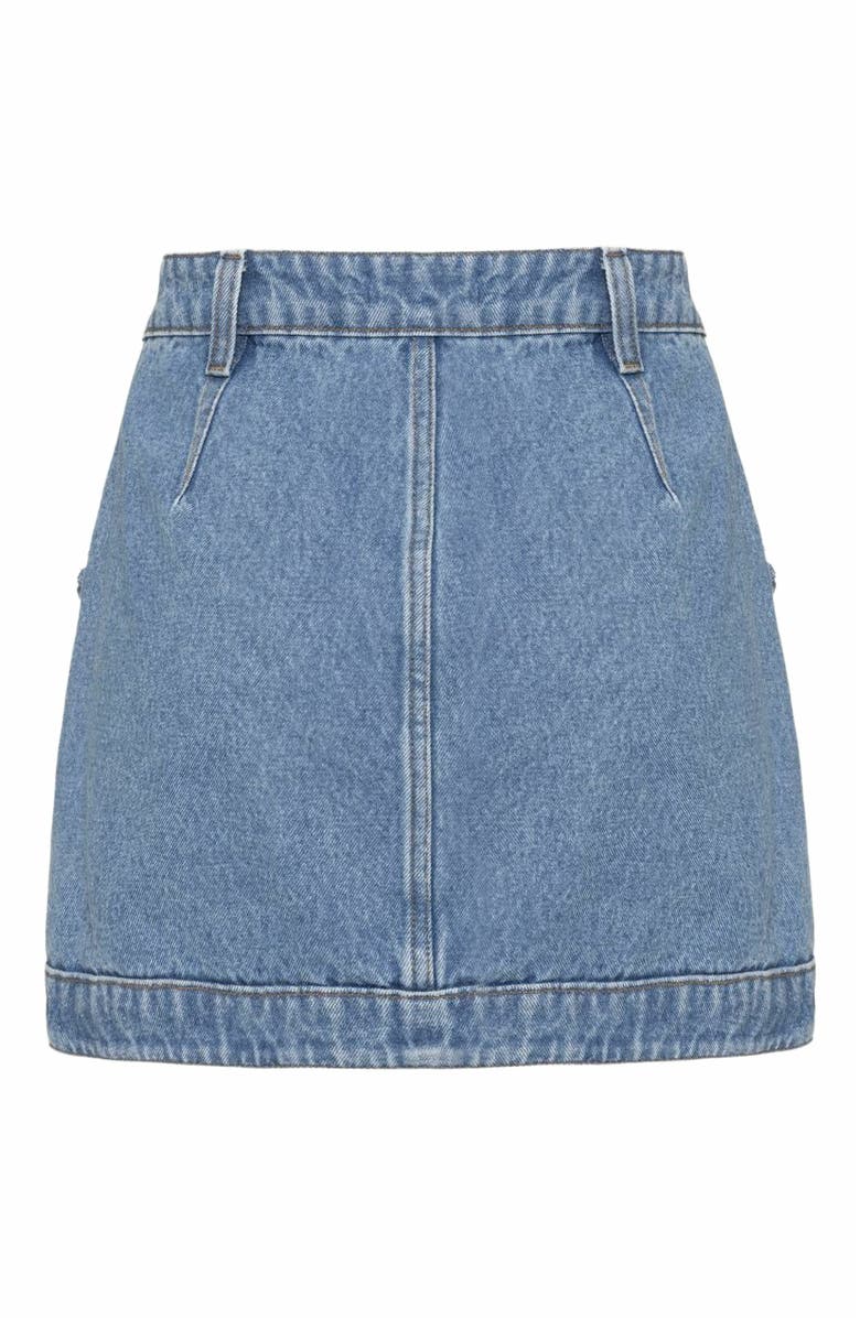 PatBO Braided Denim Mini Skirt, Alternate, color, 