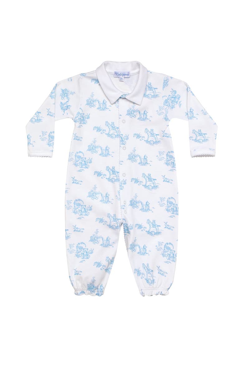 Nellapima Blue Toile Baby Converter Gown - Baby, Alternate, color, Blue