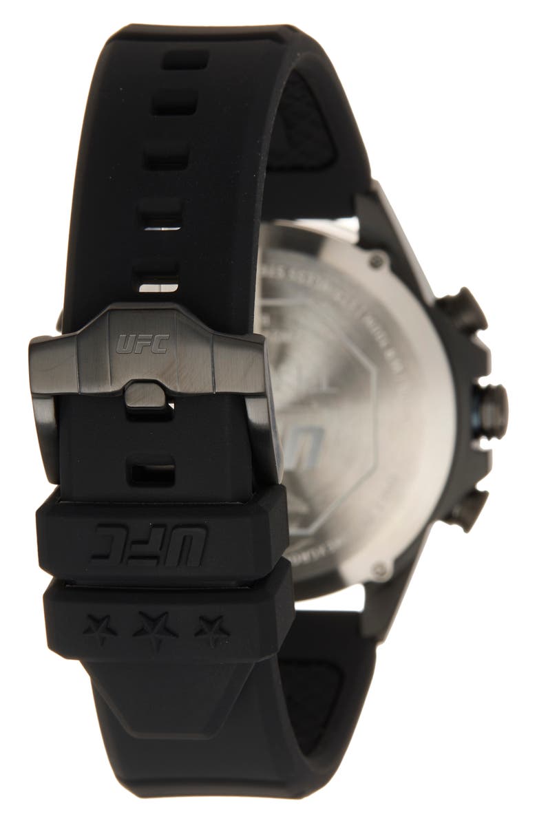 Timex<sup>®</sup> x UFC Kick INDIGLO Silicone Strap Watch, 49mm, Alternate, color, Black