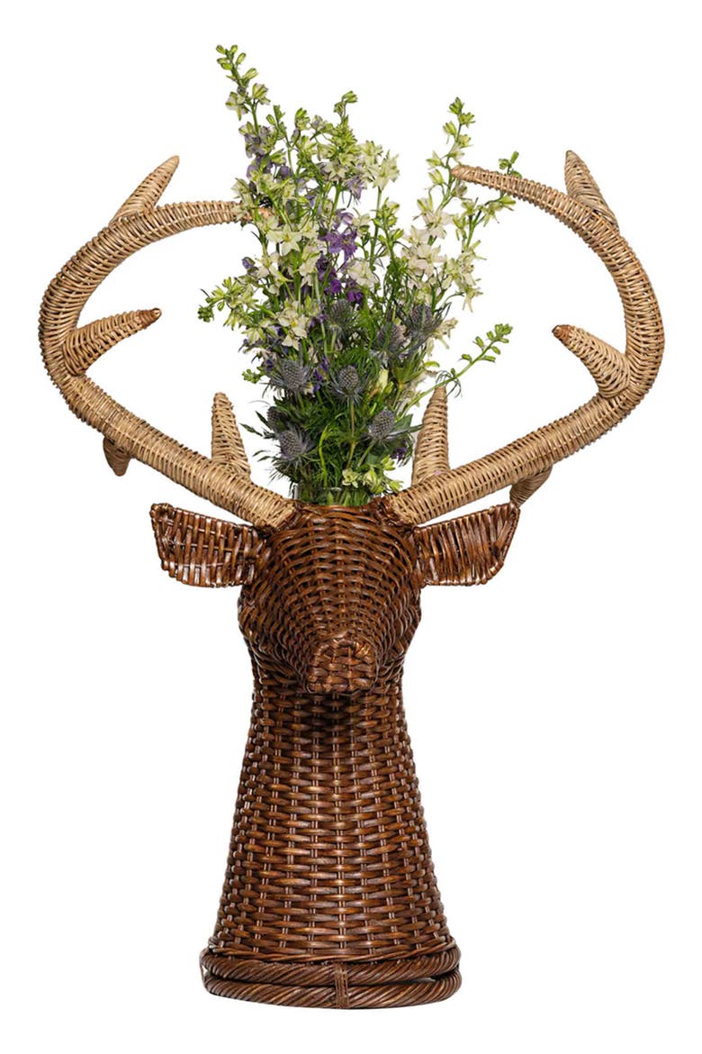 Devon Willow Stag Vase, Alternate, color, BROWN