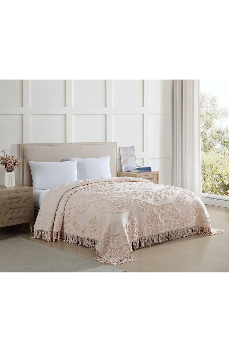 BEATRICE HOME FASHIONS Lotus Chenille Comforter, Alternate, color, Blush