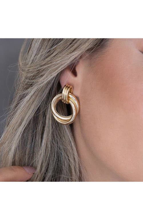 Shymi Twisted Loop Drop Earrings In Gold
