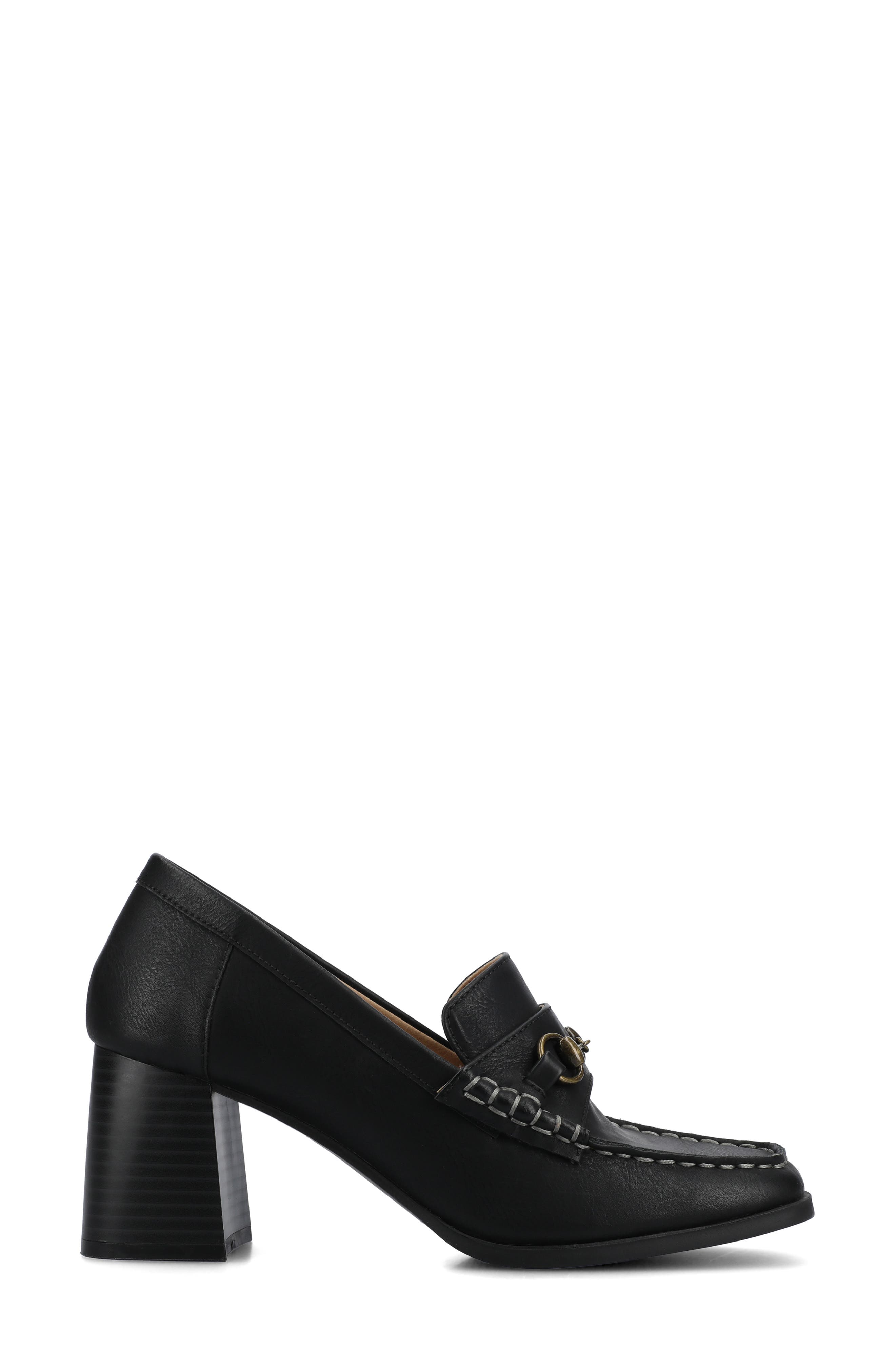 Journee Collection Aisha Moc Toe Loafer Pump, Alternate, color, Black