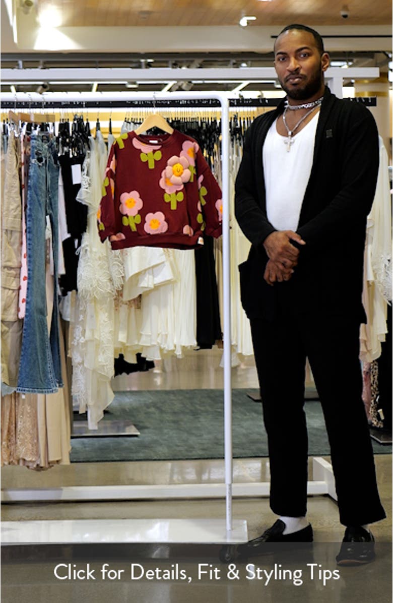 3D Flower Embellished Graphic Sweatshirt, sales video thumbnail