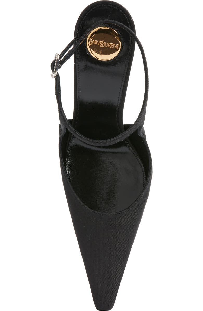 Saint Laurent Doville Ankle Strap Pump, Alternate, color, Noir