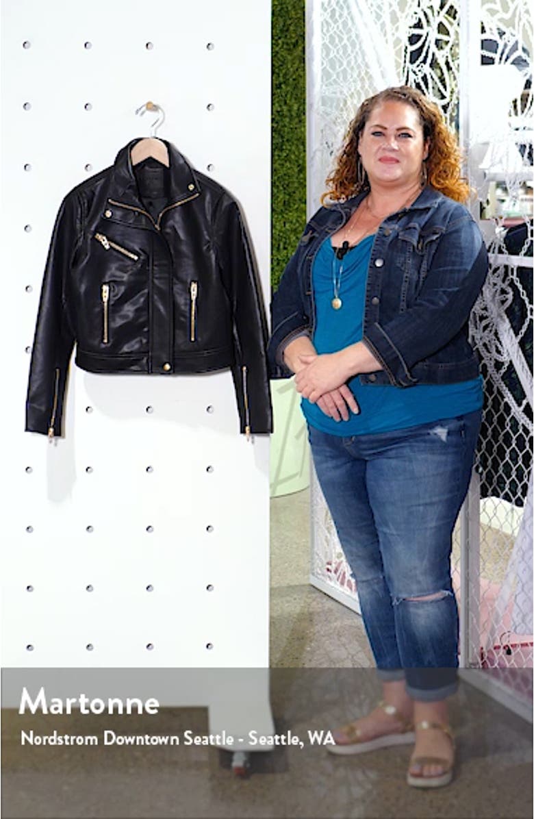The Essentials Faux Leather Moto Jacket, sales video thumbnail