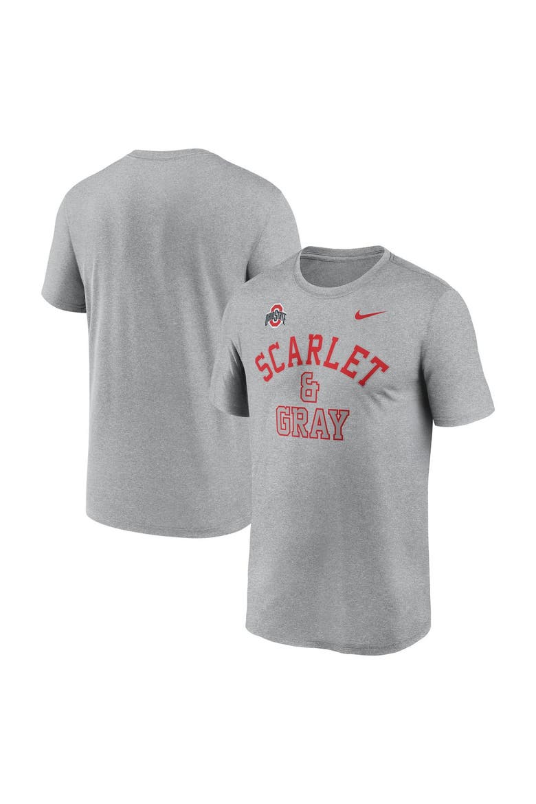 Men's Nike  Gray Ohio State Buckeyes Primetime Arch Mantra Legend Dri-FIT T-Shirt, Alternate, color, Gray