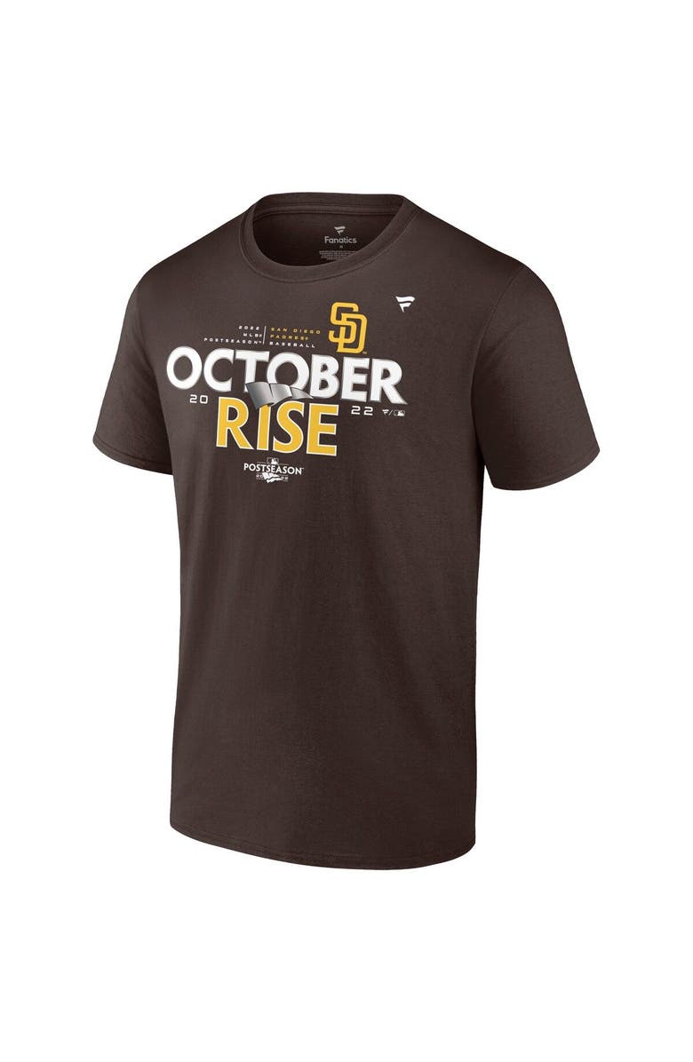 FANATICS Men's Fanatics Branded Brown San Diego Padres 2022 Postseason Locker Room T-Shirt, Alternate, color, 