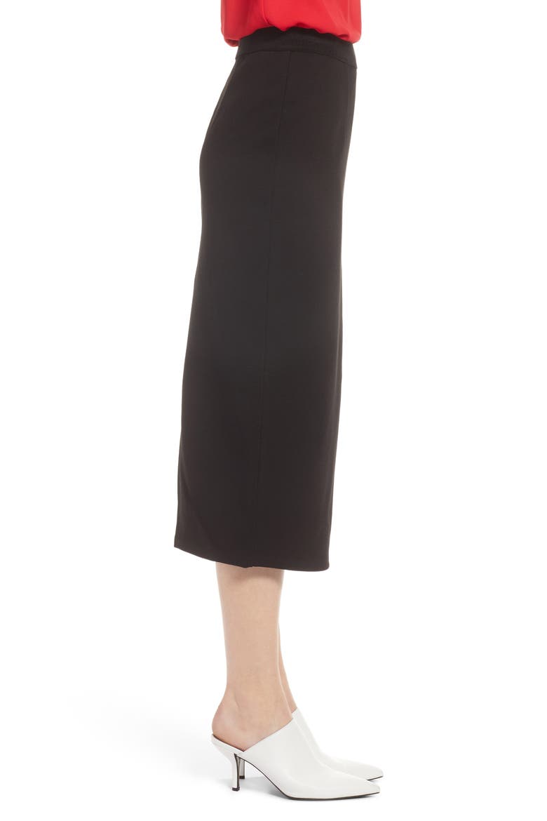 Pique Ponte Skirt, Alternate, color, BLACK