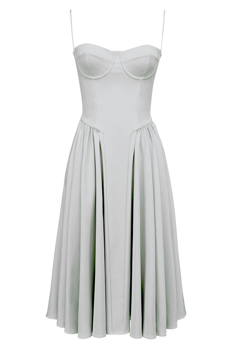Samaria Corset Fit & Flare Dress, Alternate, color, DOVE GREY