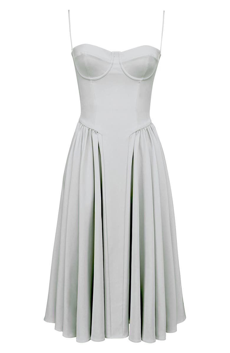 HOUSE OF CB Samaria Corset Fit & Flare Dress, Alternate, color, Dove Grey
