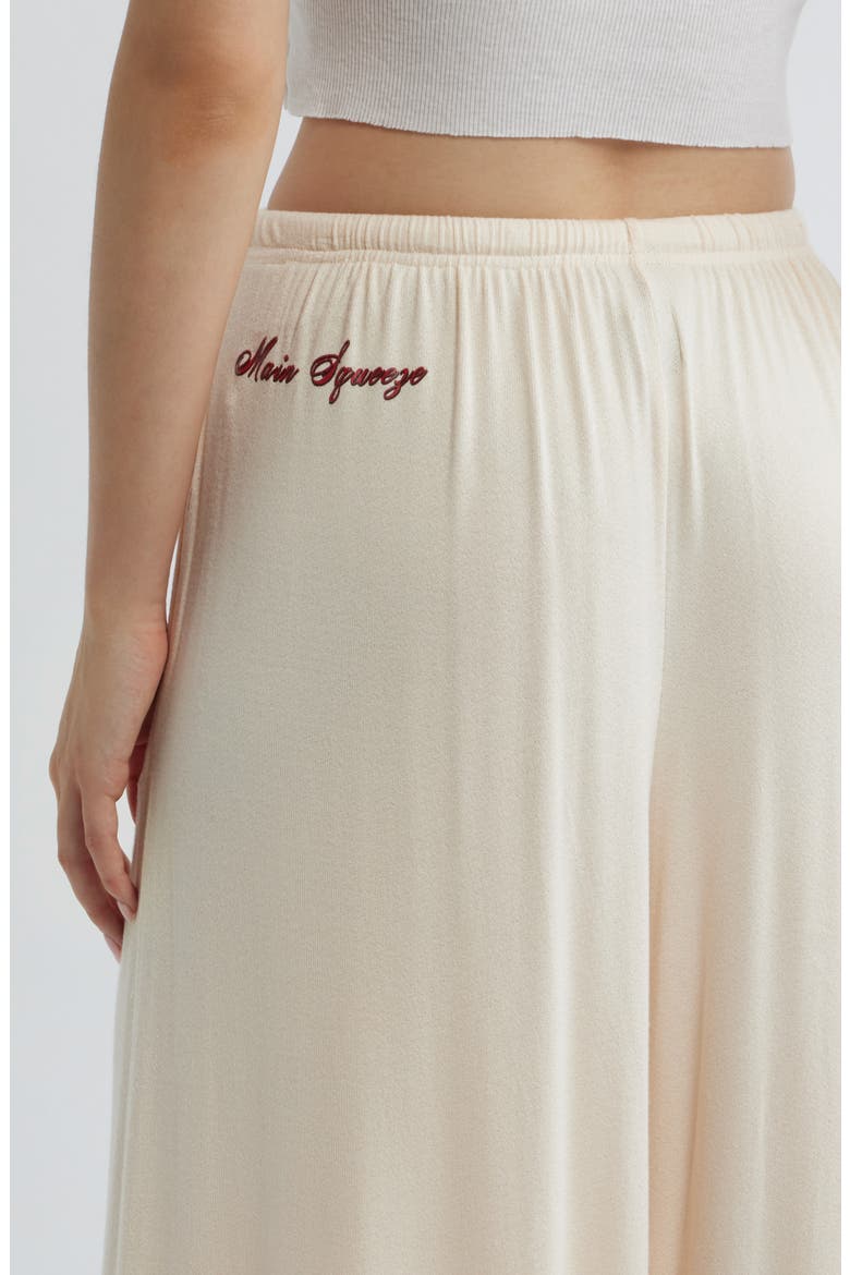 Leah Main Squeeze Embroidery Wide Leg Drawstring Pants, Alternate, color, PEACH