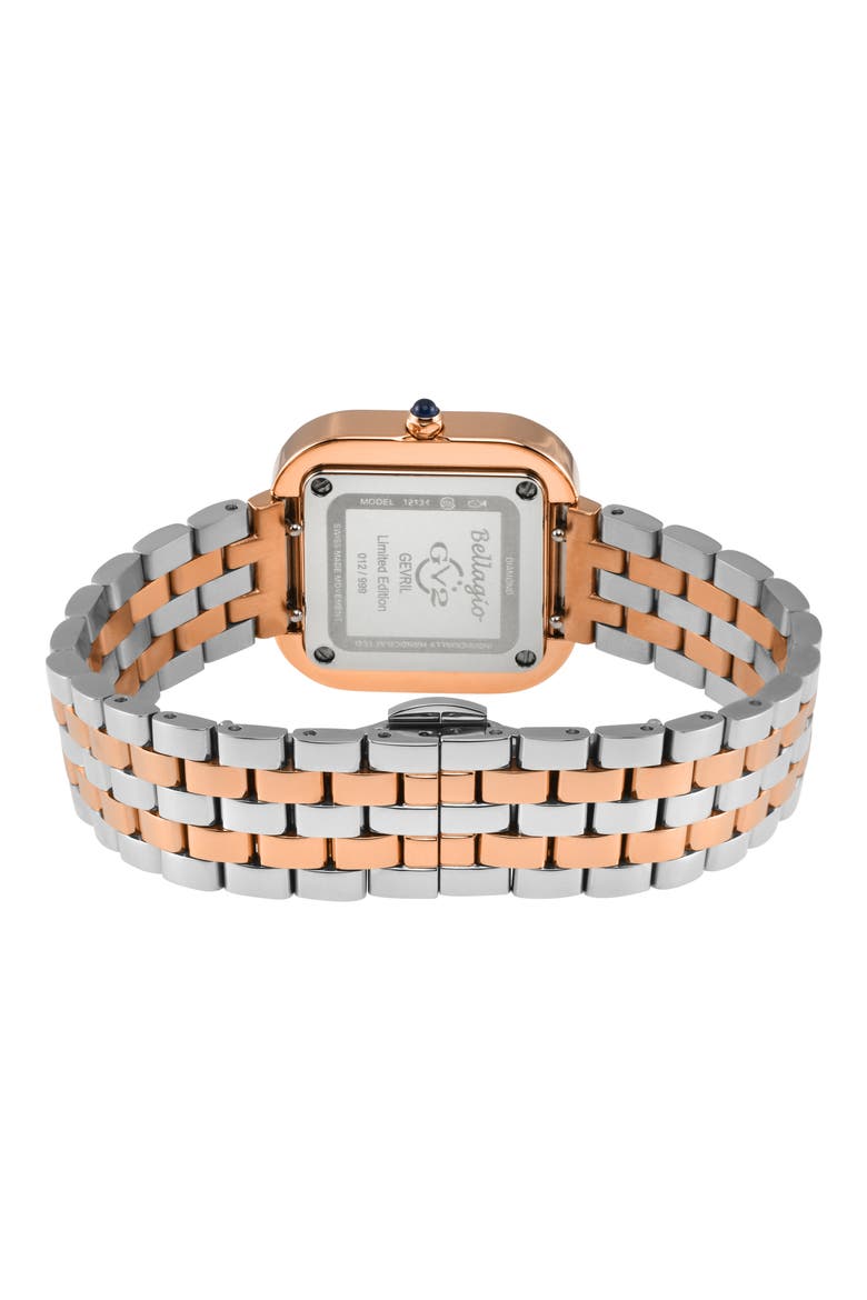 Bellagio Diamond Swiss Bracelet Watch, 30mm, Alternate, color, TWO-TONE SS/ ROSE GOLD