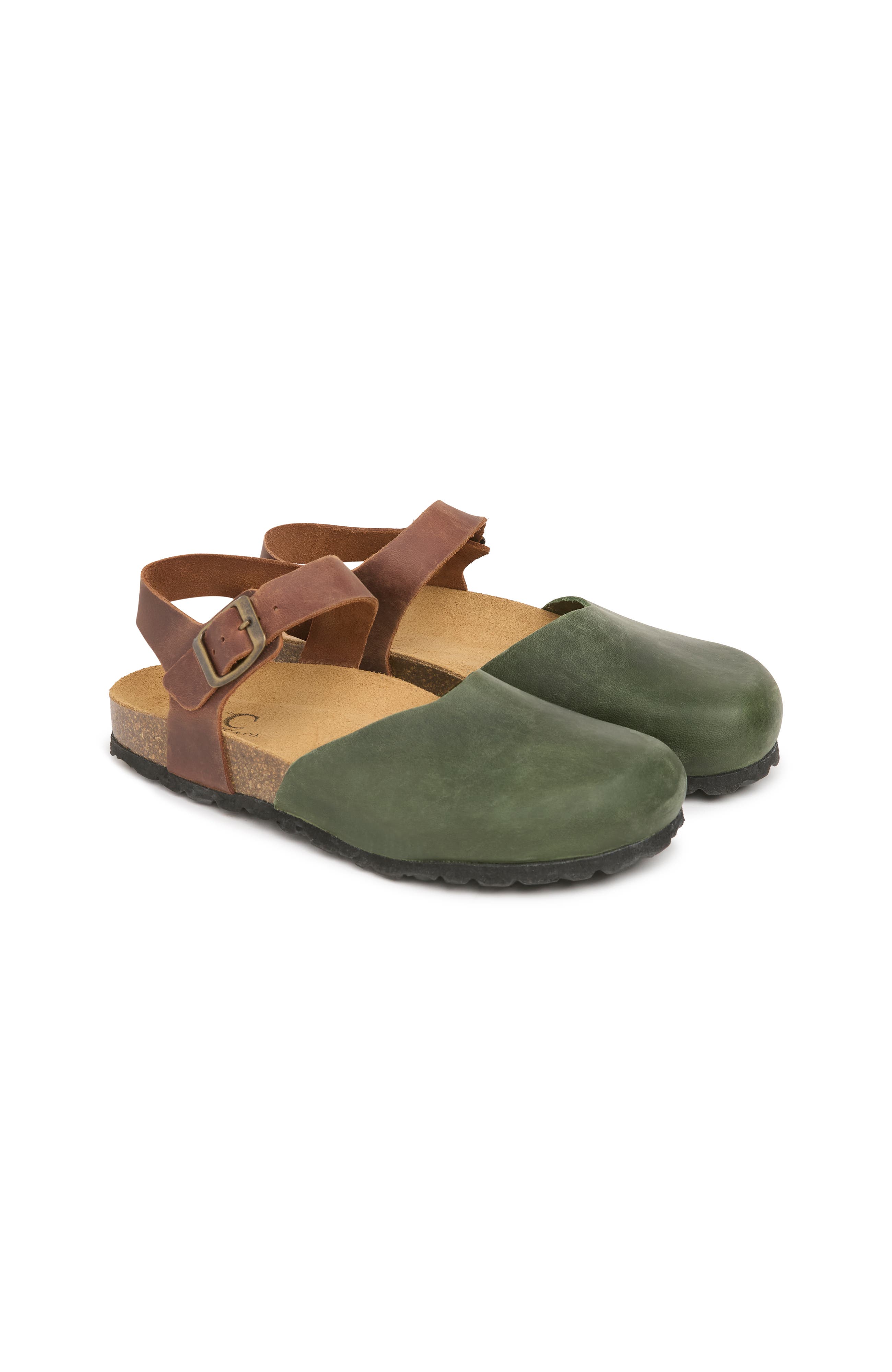 Celtic & Co. Closed Toe Sandal, Alternate, color, Olive / Tan