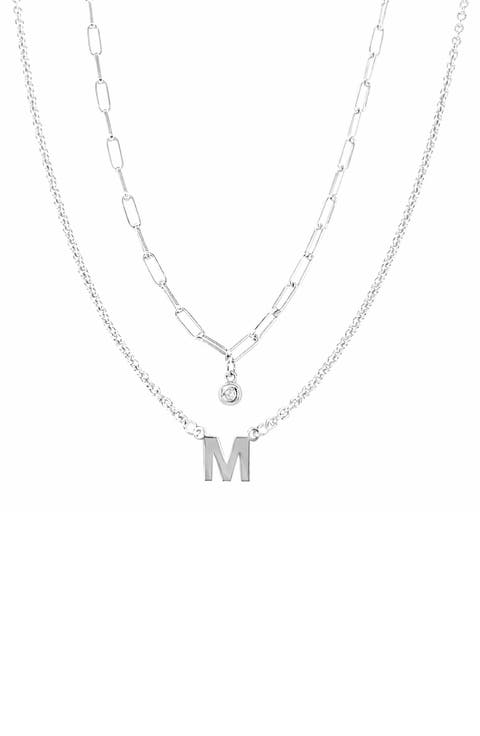 Diamond Initial Charm Necklace