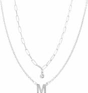 MESHMERISE Diamond Initial Charm Necklace