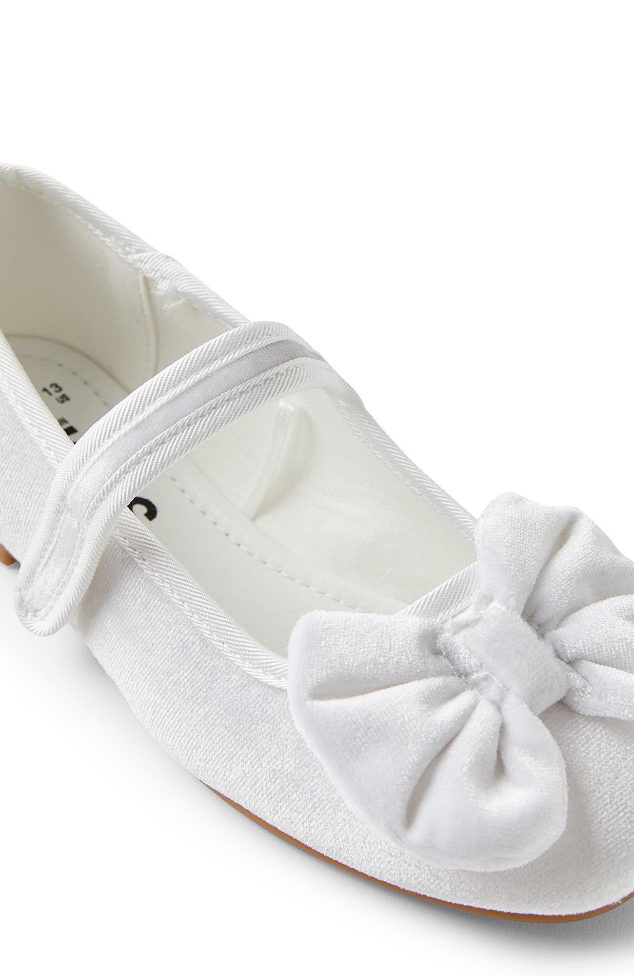 Cotton On Kids Kid's Olivia Ballet Flat, Alternate, color, White Velvet